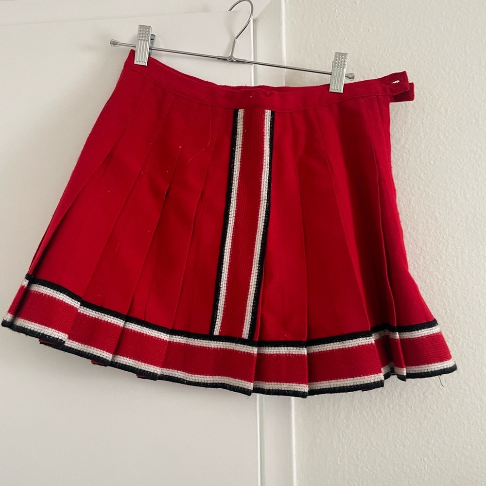 Vintage Red Pleated Cheer skirt